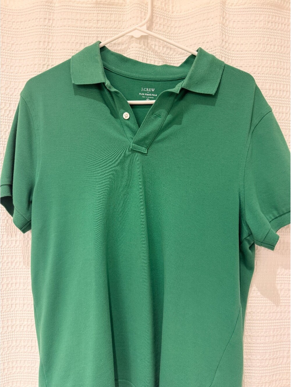 J.Crew Flex Pique Polo Shirt, Green, Size S